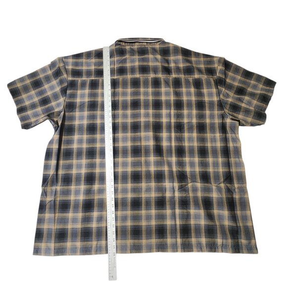 YAGO Men's Short Sleeve Plaid Button Down Shirt 5XL - Picture 5 of 8
